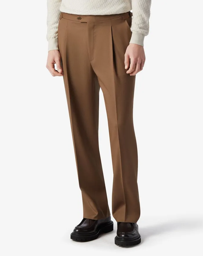 Corneliani Pants Tobacco Brown Mohair Gabardine Trousers For Men 8211 Men