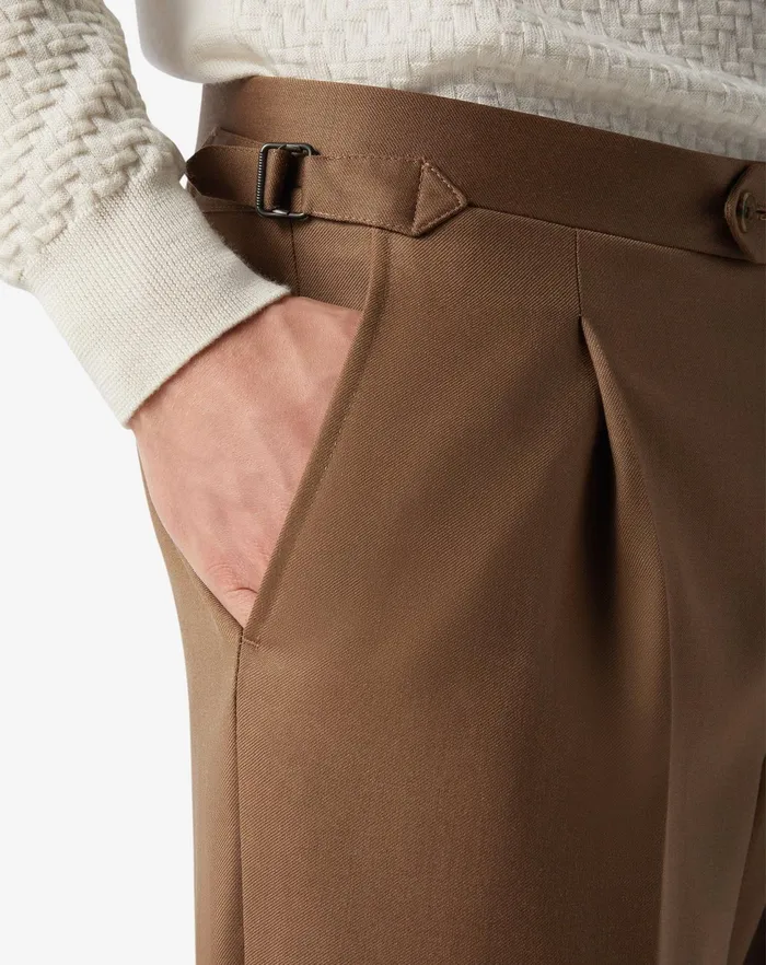 Corneliani Pants Tobacco Brown Mohair Gabardine Trousers For Men 8211 Men