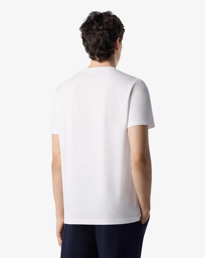 Corneliani Polos and TShirts White Stretch Jersey Crew Neck Tshirt For Men 8211 Men