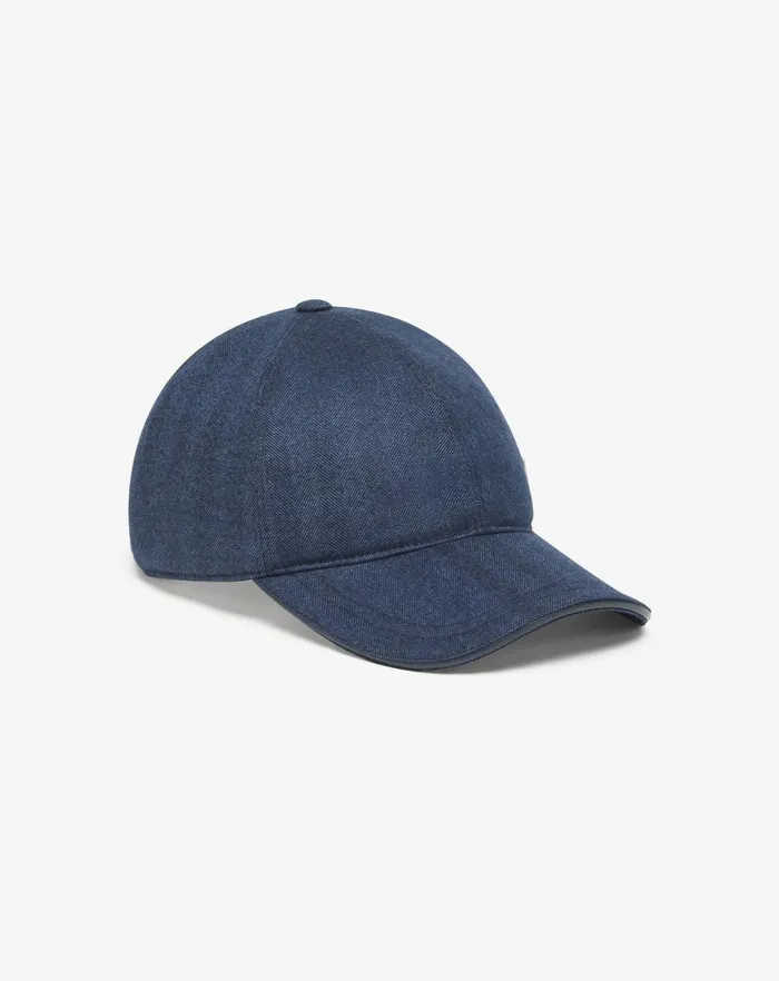 Corneliani Scarves And Hats Blue Wool Silk And Cashmere Baseball Cap For Men 8211 Men