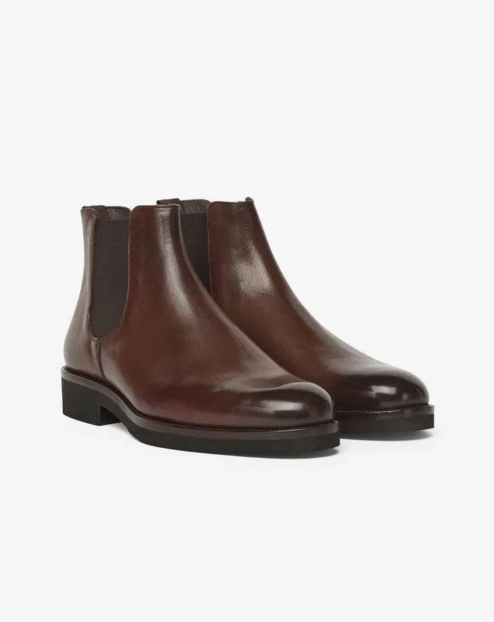 Corneliani Shoes Tan Leather Ankle Boots For Men 8211 Men
