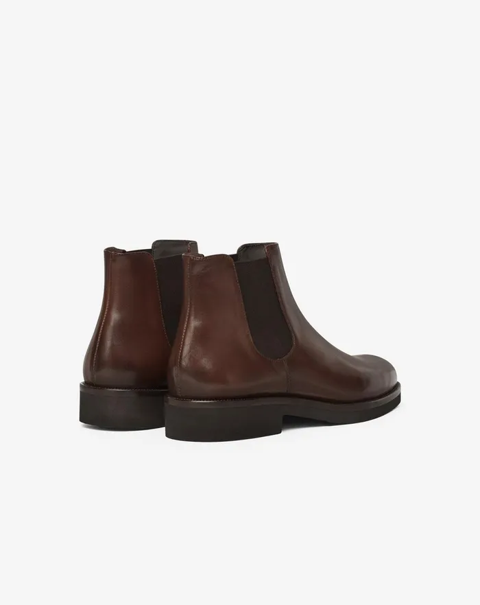 Corneliani Shoes Tan Leather Ankle Boots For Men 8211 Men