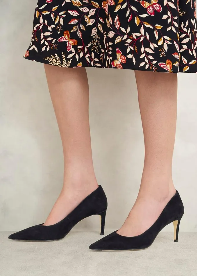 Court Shoes Women HOBBS Leila Suede Court Shoes Black