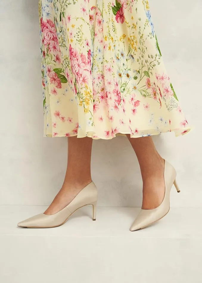 Court Shoes Women HOBBS Leila Wool Silk Court Shoes Oyster
