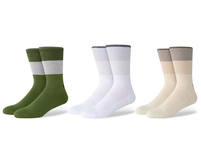 CrocsSocks Stripe Crew 3Pack Army Green Multi MenWomen Crocs Socks