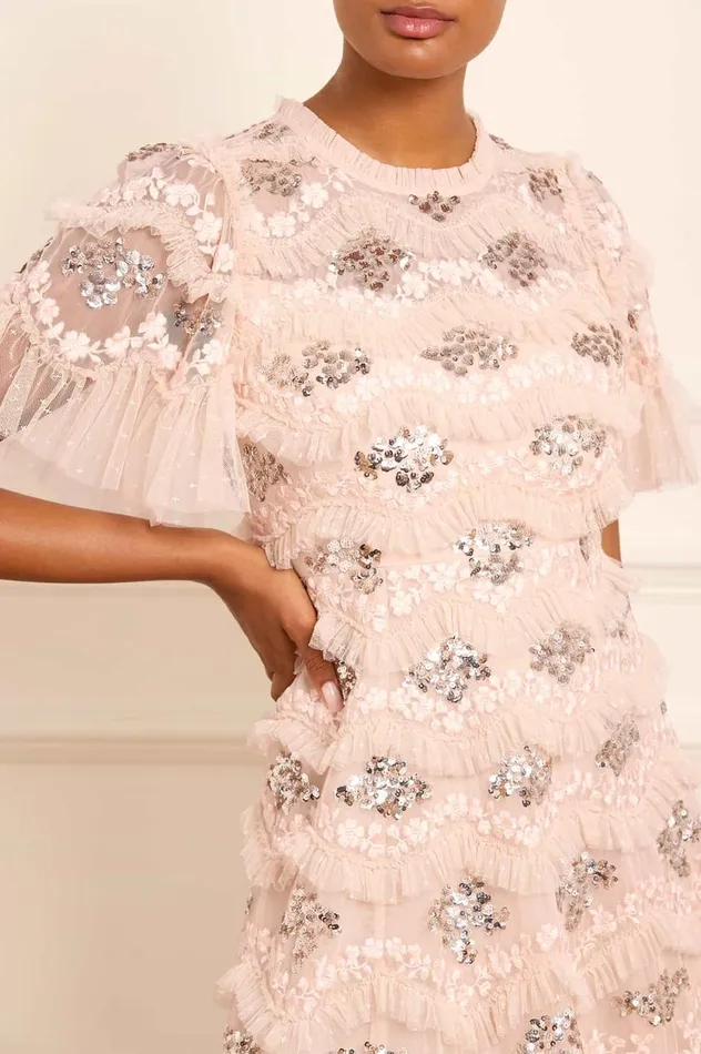 Daisy Wave Ankle Gown Beige Women Needle and Thread Dresses