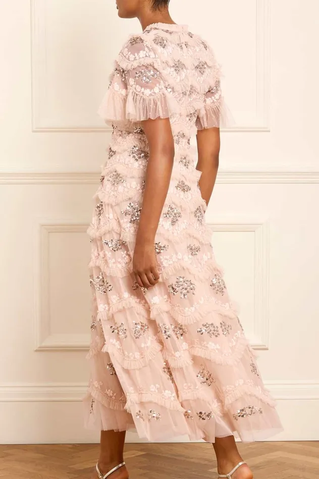 Daisy Wave Ankle Gown Beige Women Needle and Thread Dresses