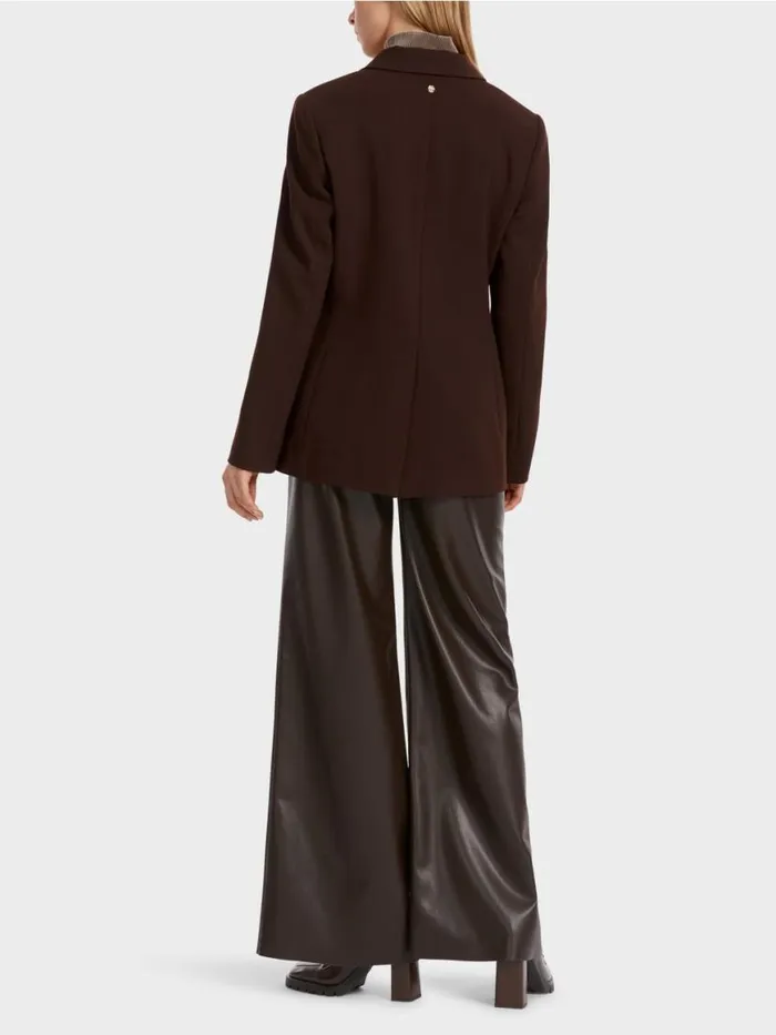 Damen Marc Cain Blazer Figurnaher Blazer Mit Rckenschlitz Dark Wood