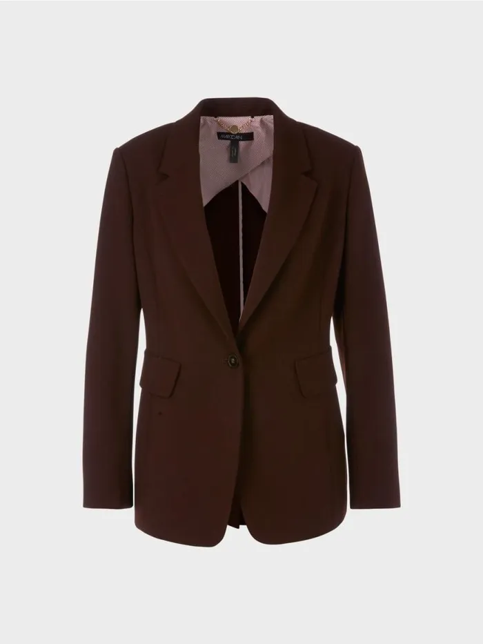 Damen Marc Cain Blazer Figurnaher Blazer Mit Rckenschlitz Dark Wood