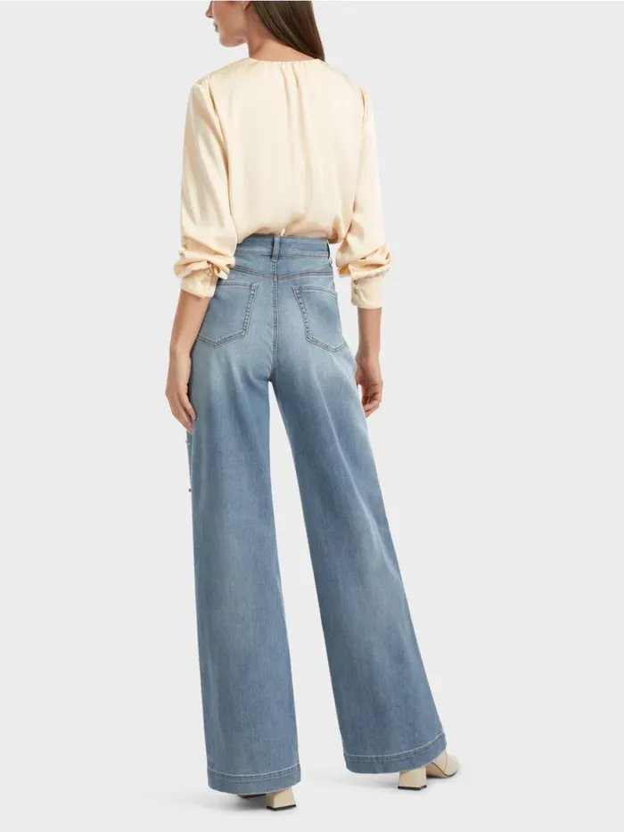 Damen Marc Cain Jeans Perlenbestickte Jeans WARRI Vintage Blue