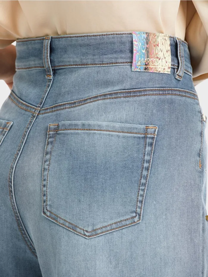 Damen Marc Cain Jeans Perlenbestickte Jeans WARRI Vintage Blue