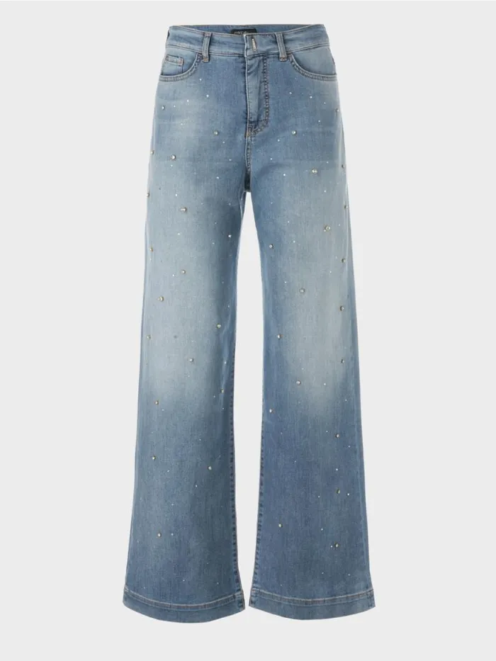 Damen Marc Cain Jeans Perlenbestickte Jeans WARRI Vintage Blue