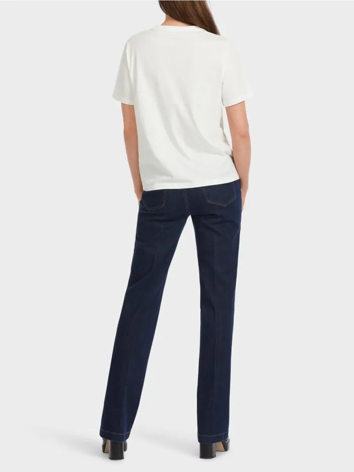 Damen Marc Cain Shirts and Tops Baumwoll TShirt 034Rethink Together034 Offwhite