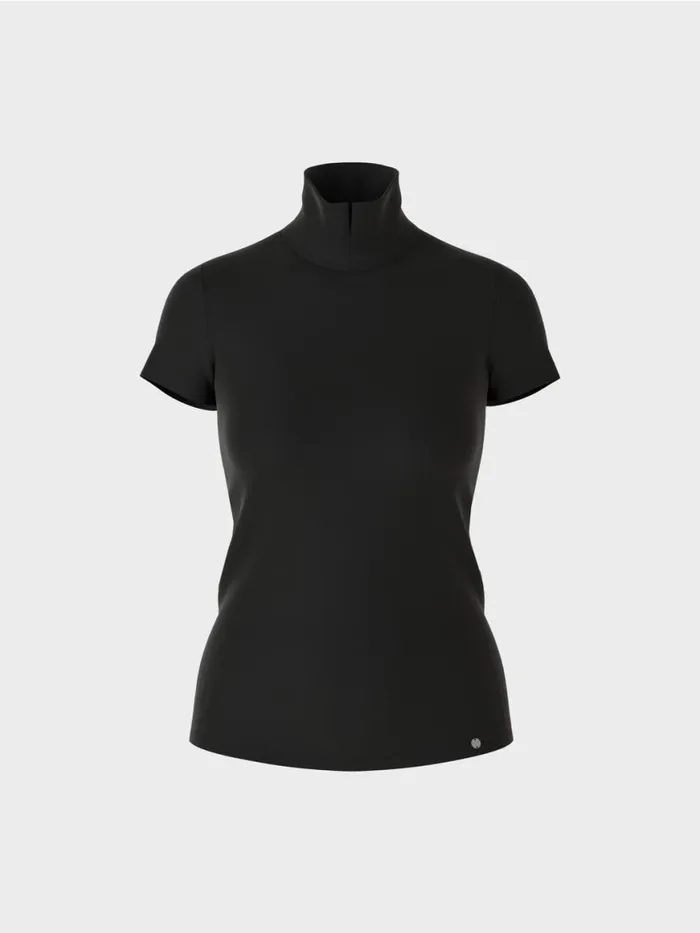 Damen Marc Cain Shirts and Tops Hochgeschlossenes TShirt Black