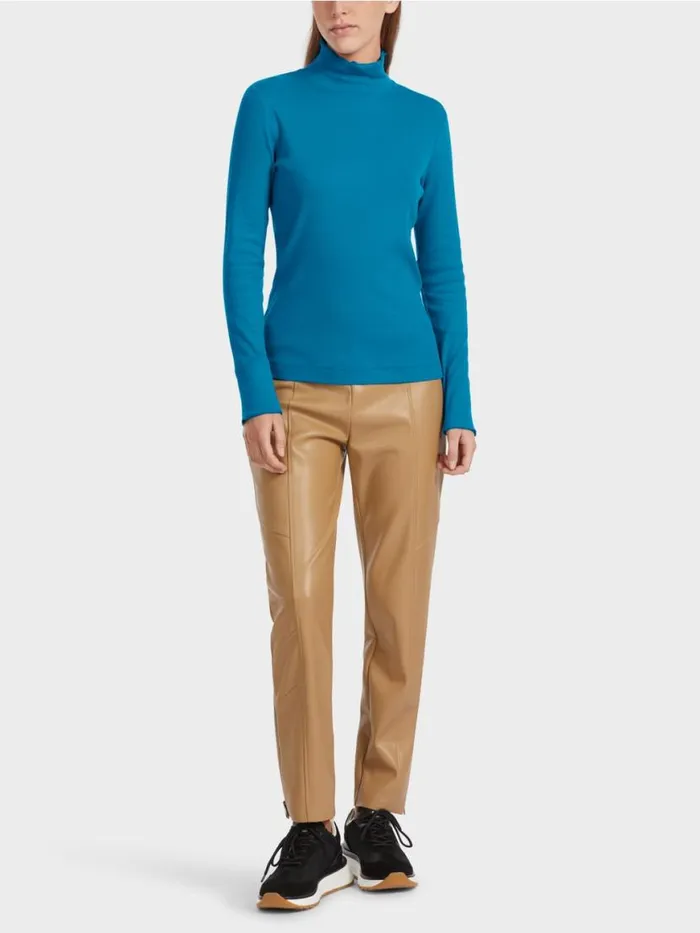 Damen Marc Cain Shirts and Tops Longsleeve Mit Stehkragen Deep Sea