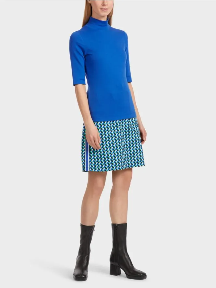 Damen Marc Cain Shirts and Tops Shirt Mit Stehkragen Und rmel Bright Royal Blue