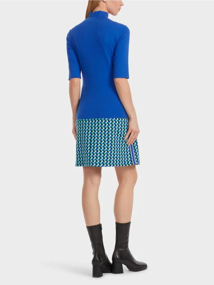 Damen Marc Cain Shirts and Tops Shirt Mit Stehkragen Und rmel Bright Royal Blue