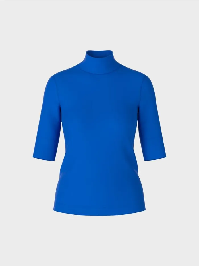 Damen Marc Cain Shirts and Tops Shirt Mit Stehkragen Und rmel Bright Royal Blue