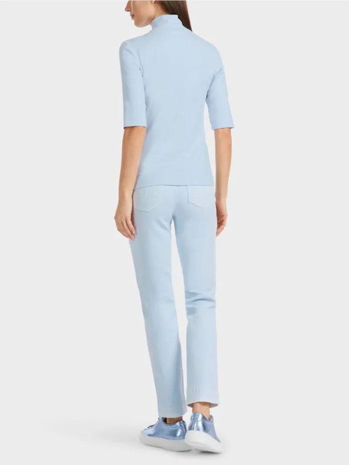 Damen Marc Cain Shirts and Tops Shirt Mit Stehkragen Und rmel Soft Powder Blue