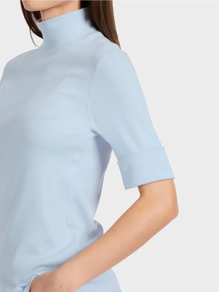 Damen Marc Cain Shirts and Tops Shirt Mit Stehkragen Und rmel Soft Powder Blue