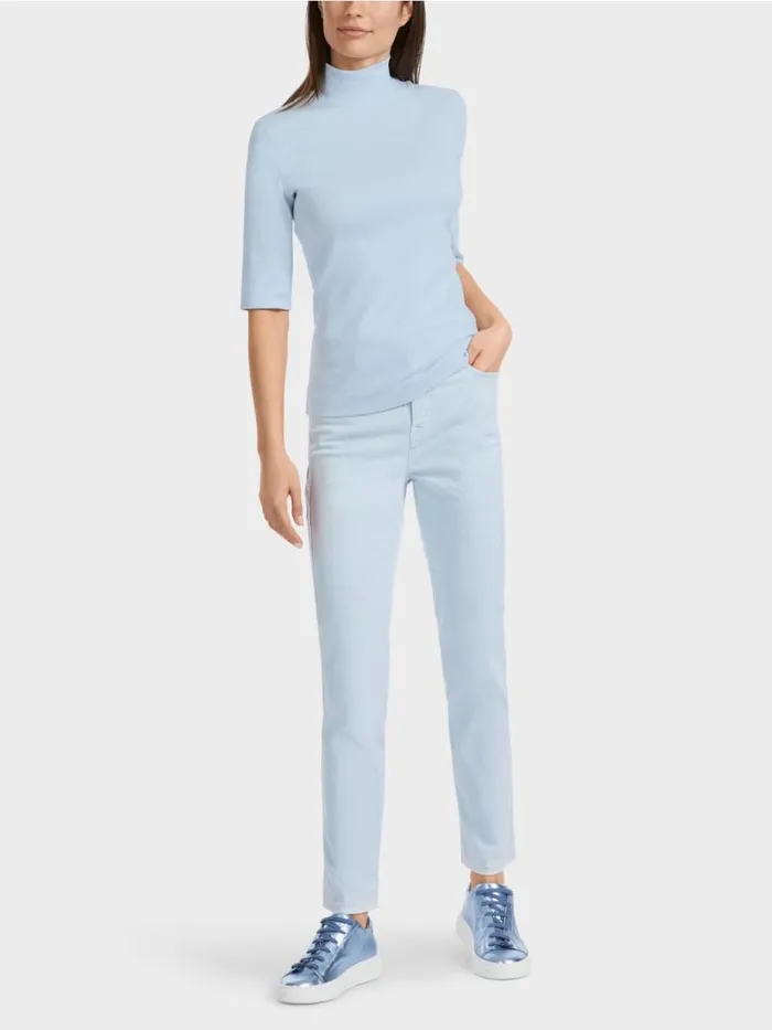 Damen Marc Cain Shirts and Tops Shirt Mit Stehkragen Und rmel Soft Powder Blue