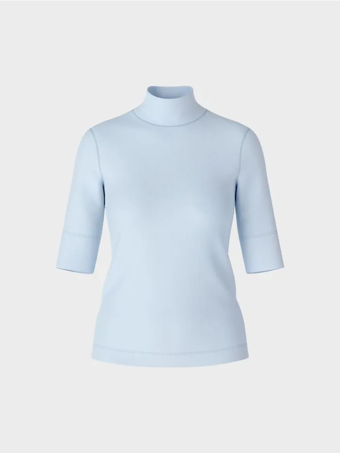 Damen Marc Cain Shirts and Tops Shirt Mit Stehkragen Und rmel Soft Powder Blue
