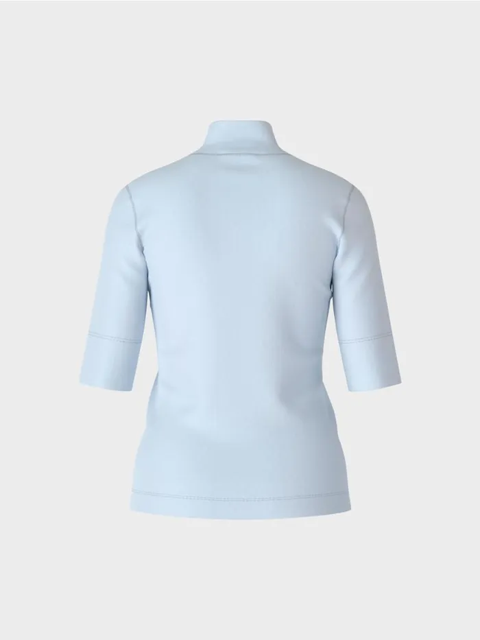 Damen Marc Cain Shirts and Tops Shirt Mit Stehkragen Und rmel Soft Powder Blue