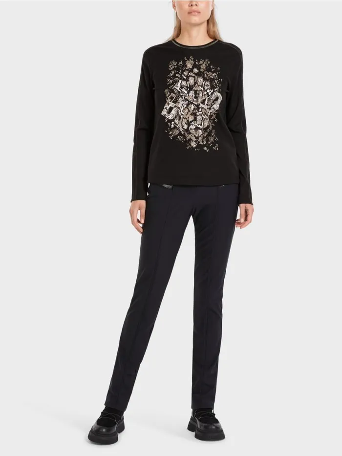 Damen Marc Cain Shirts and Tops TShirt Mit Print Black