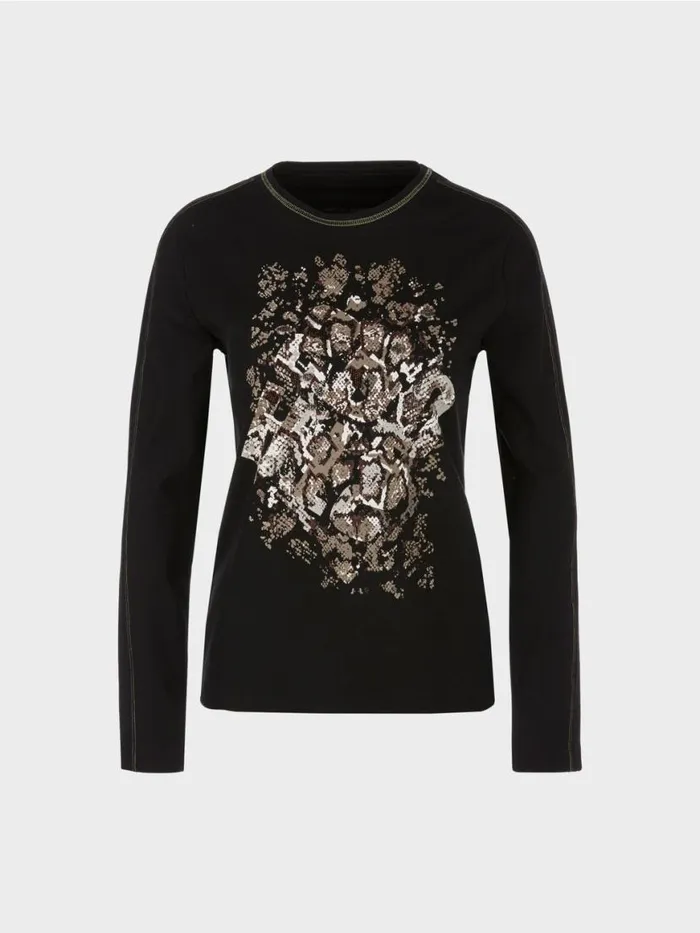 Damen Marc Cain Shirts and Tops TShirt Mit Print Black