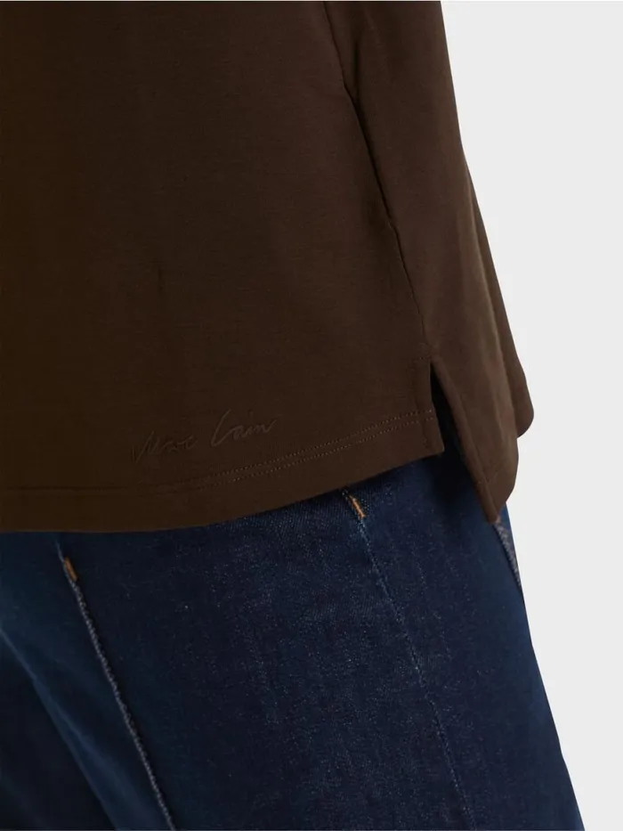 Damen Marc Cain Shirts and Tops TShirt Mit Weitem CrewNeck Dark Wood