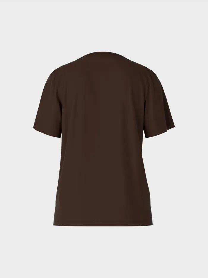 Damen Marc Cain Shirts and Tops TShirt Mit Weitem CrewNeck Dark Wood