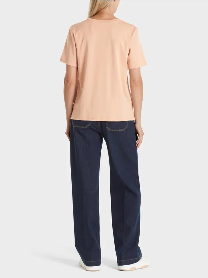 Damen Marc Cain Shirts and Tops TShirt Mit Weitem CrewNeck Sandy Beige