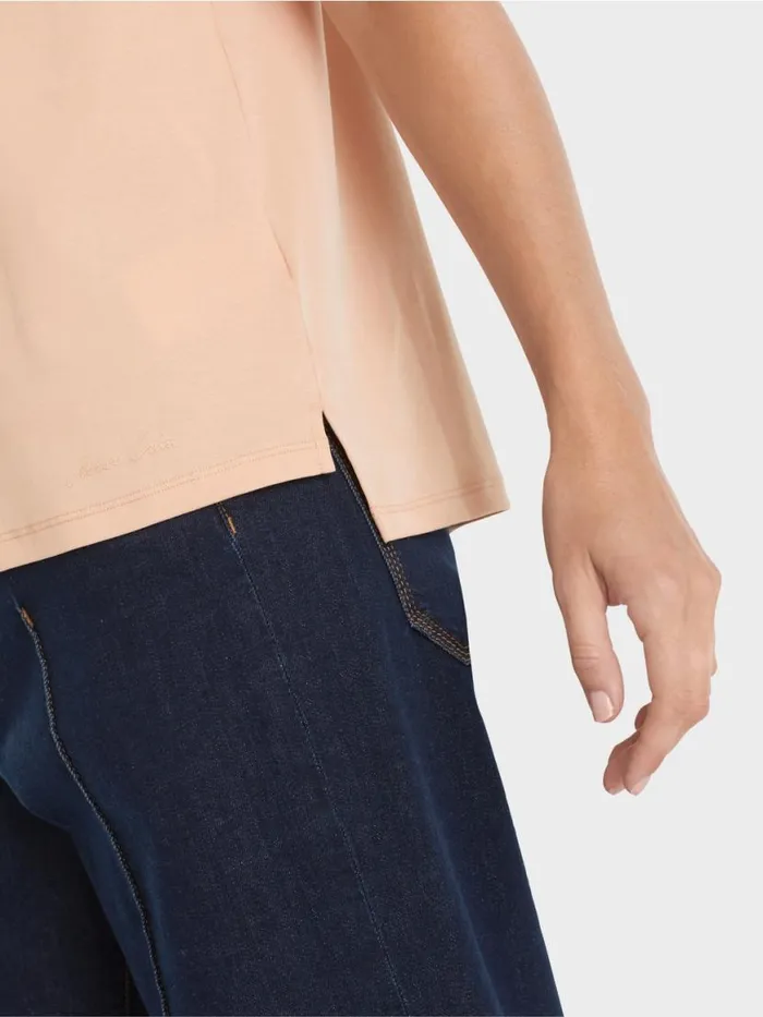 Damen Marc Cain Shirts and Tops TShirt Mit Weitem CrewNeck Sandy Beige