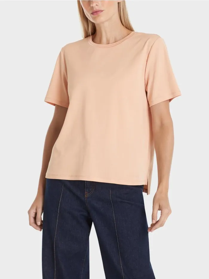Damen Marc Cain Shirts and Tops TShirt Mit Weitem CrewNeck Sandy Beige