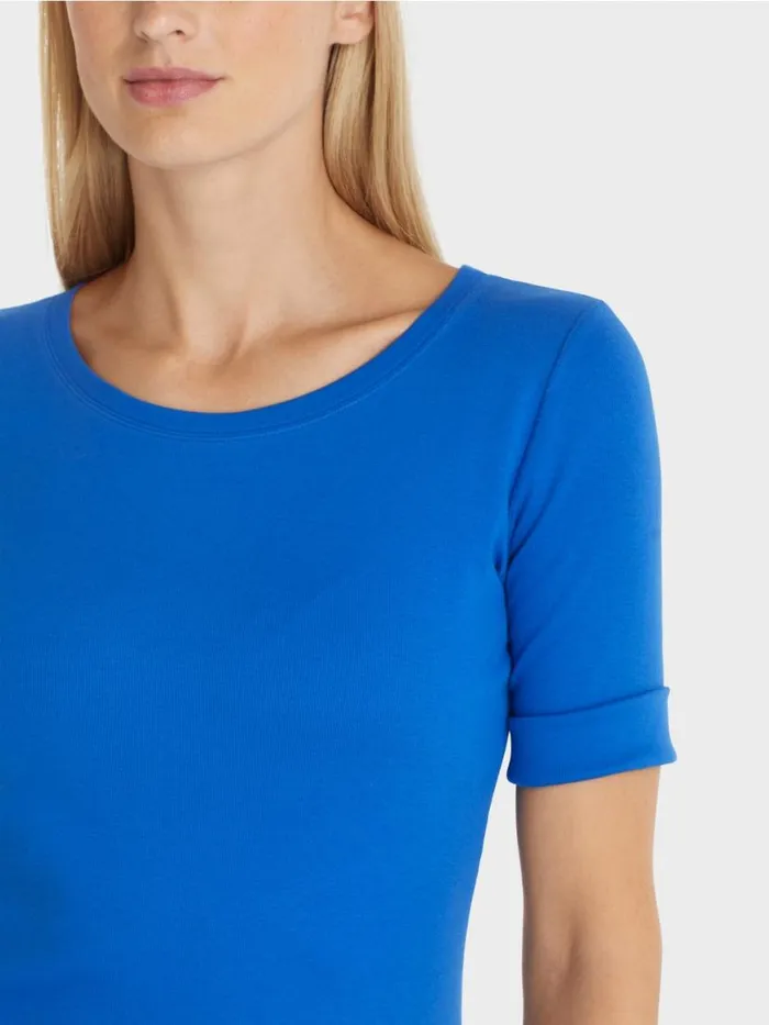 Damen Marc Cain Shirts and Tops Uni TShirt Mit 34rmel Bright Royal Blue