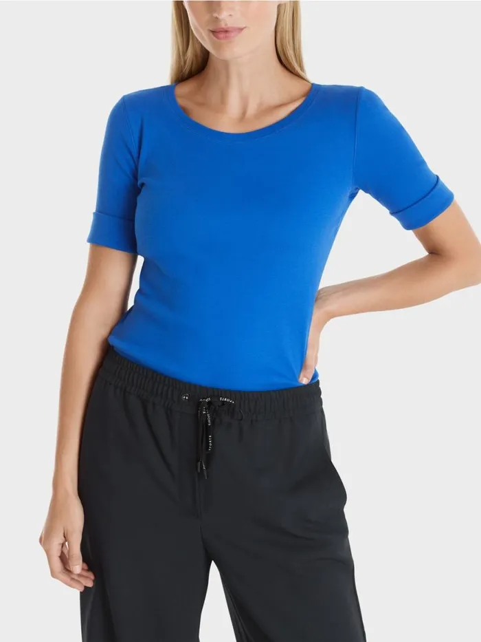 Damen Marc Cain Shirts and Tops Uni TShirt Mit 34rmel Bright Royal Blue