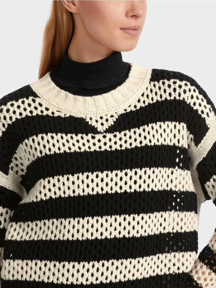 Damen Marc Cain Strick Sweater 034Rethink Together034 Blackalmond Milk