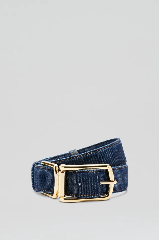 DENIM GOLD BUCKLE BELT INDIGOB Belts Scanlan Theodore Women DENIM GOLD BUCKLE BELT INDIGOB Belts Scanlan Theodore Women