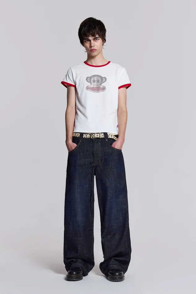 Denim Jaded London Men Shop Paul Frank Spell Out Colossus Jeans