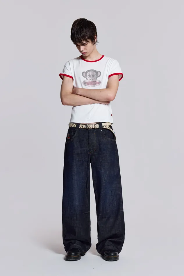 Denim Jaded London Men Shop Paul Frank Spell Out Colossus Jeans