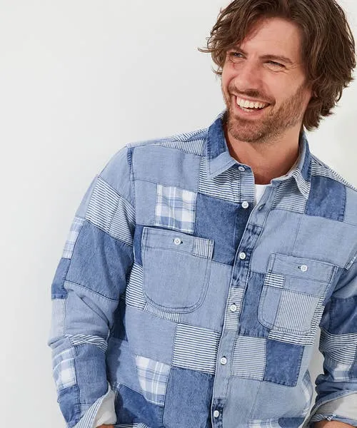 Denim Styles Perfect Patchwork Shirt Blue Joebrowns Apparel