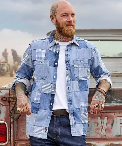 Denim Styles Perfect Patchwork Shirt Blue Joebrowns Apparel Denim Styles Perfect Patchwork Shirt Blue Joebrowns Apparel