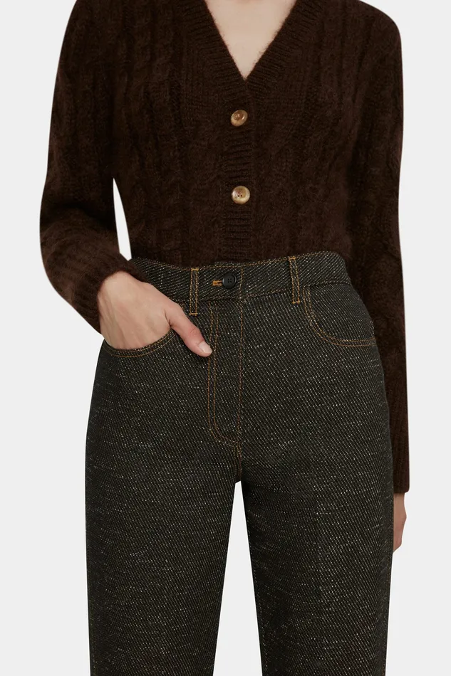 Denim Ziggy Trousers in Black Denim 8211 Emilia Wickstead Women Denim Ziggy Trousers in Black Denim 8211 Emilia Wickstead Women