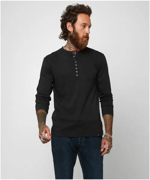 Distinctive Henley BlackKhaki Apparel Henley Tops Joebrowns