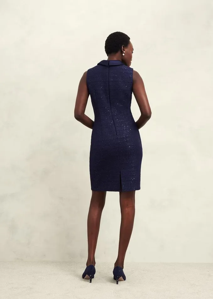 Dresses and Jumpsuits Women HOBBS Prisha Sequin Tweed Dress Midnight Navy