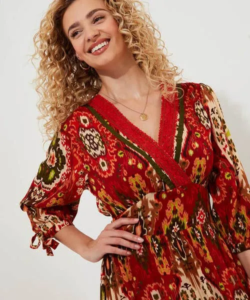 Dresses Apparel Loretta Print Dress Burnt Orange Joebrowns Dresses Apparel Loretta Print Dress Burnt Orange Joebrowns