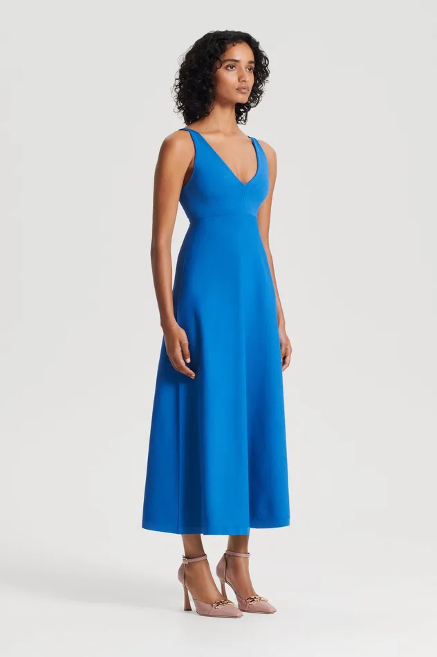 Dresses CREPE KNIT V NECK DRESS PRUSSIANBLUE 8211 Scanlan Theodore Women Dresses CREPE KNIT V NECK DRESS PRUSSIANBLUE 8211 Scanlan Theodore Women