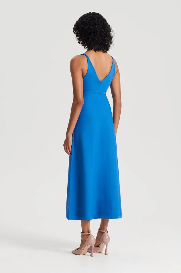 Dresses CREPE KNIT V NECK DRESS PRUSSIANBLUE 8211 Scanlan Theodore Women Dresses CREPE KNIT V NECK DRESS PRUSSIANBLUE 8211 Scanlan Theodore Women