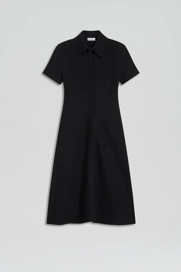 Dresses CREPE KNIT ZIP DRESS BLACK 8211 Scanlan Theodore Women