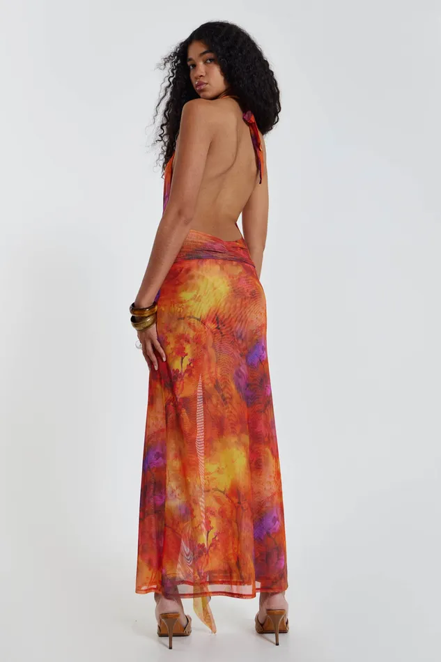 Dresses Jaded London Women Shop Cindy Plunge Maxi Dress In Orange